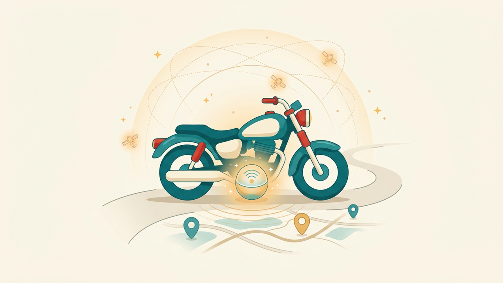 A motorcycle with a hidden GPS tracker under the seat